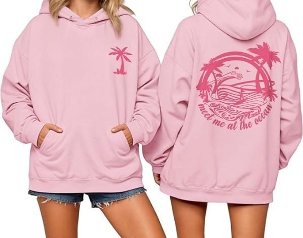 Pink Palm Puff Hoodie