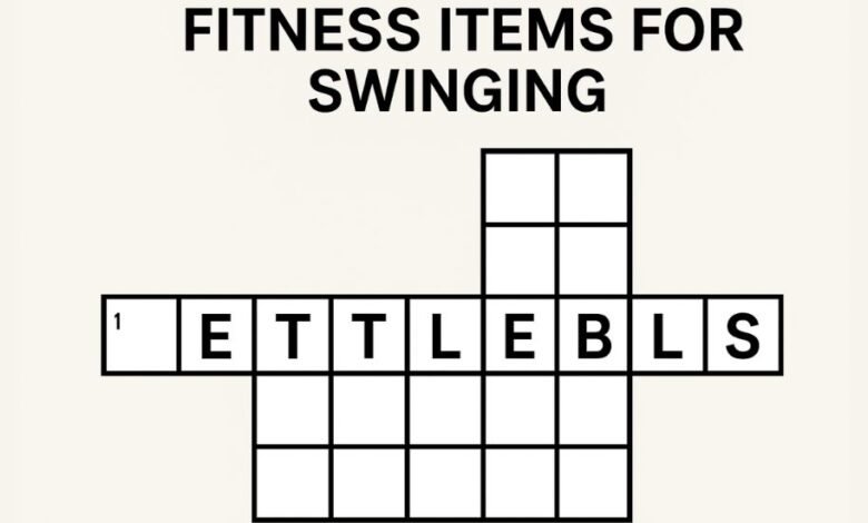 fitness items for swinging crossword clue