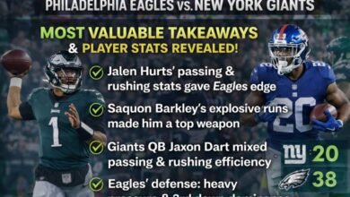 philadelphia eagles vs new york giants match player stats
